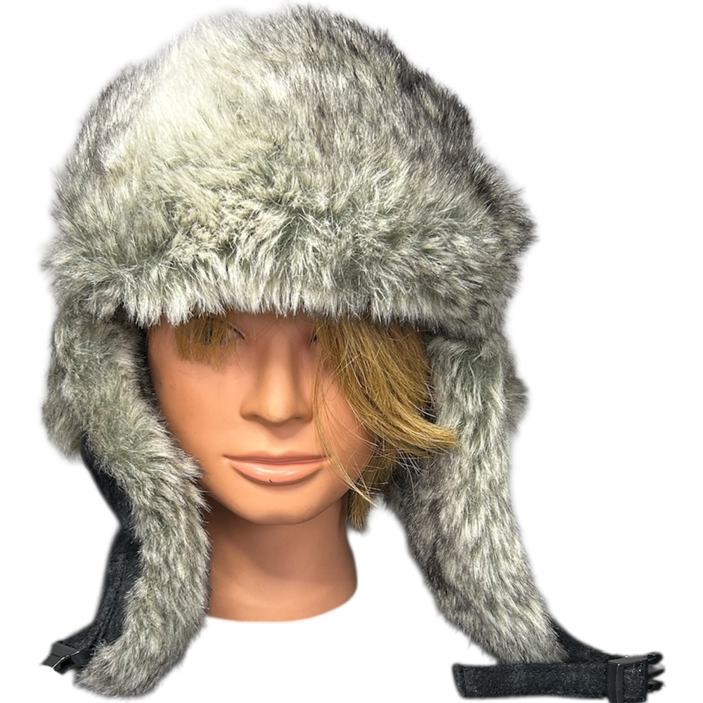 Windriver Grey Faux Fur Trapper Hat Insulated‎ Winter Ear Flap Cold Weather